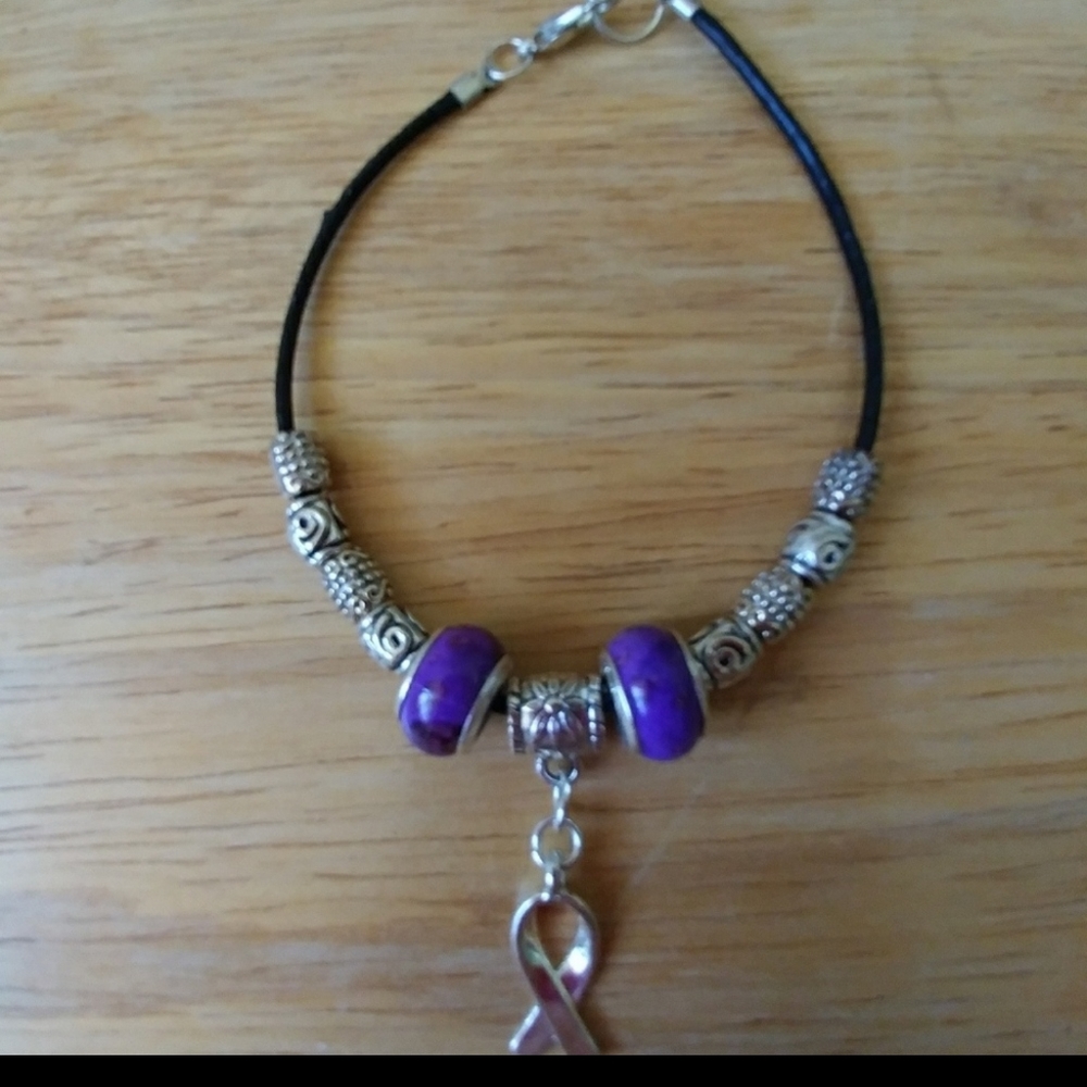 Hand Crafted Bracelet Fibromyalgia Awareness